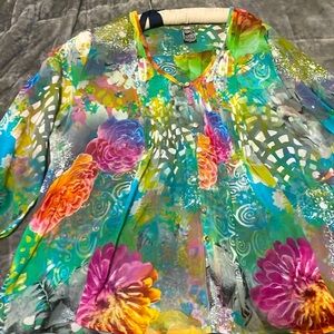 Sheer Multicolored Women’s XL Casual Studio MADE IN INDIA 🇮🇳